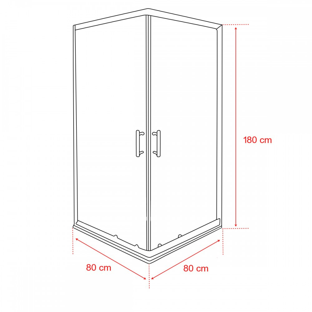 Leziter Cabină de duș pătrată Spirit Matt 80x80x194 cm cu cădiță de duș din acril armat Mobalis Homvera