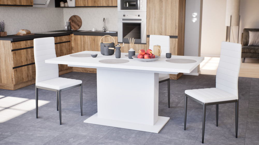 Leziter Scaun de masă Tino NOVA în alb și negru Mobalis Homvera