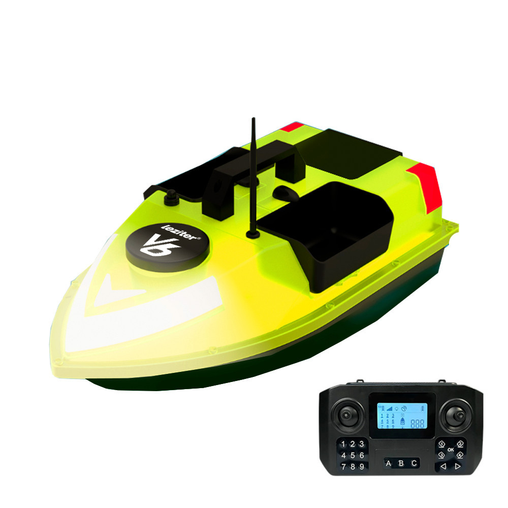 Leziter Etetőhajó V6 GPS 3 tartályos hátra és oldalkidobós nightlight Mobalis Homvera