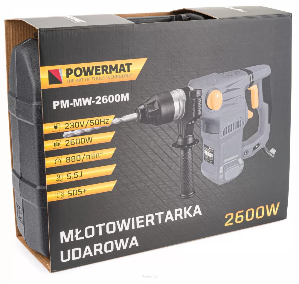 Powermat Mașină de găurit cu impact 2600 W PM-MW-2600M SDS+ Mobalis Homvera