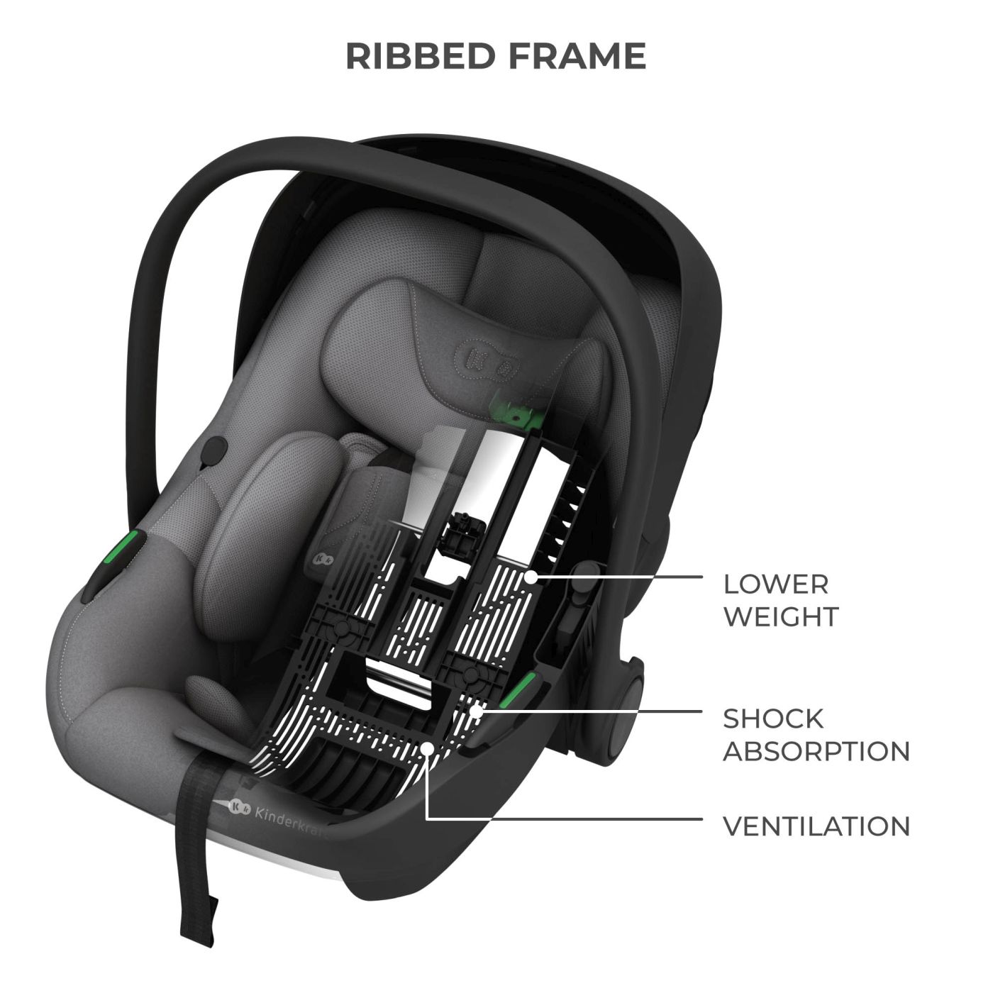 SCOICA AUTO KINDERKRAFT I-LITE 40-87 CM, GREY SuperHeroes ToysZone