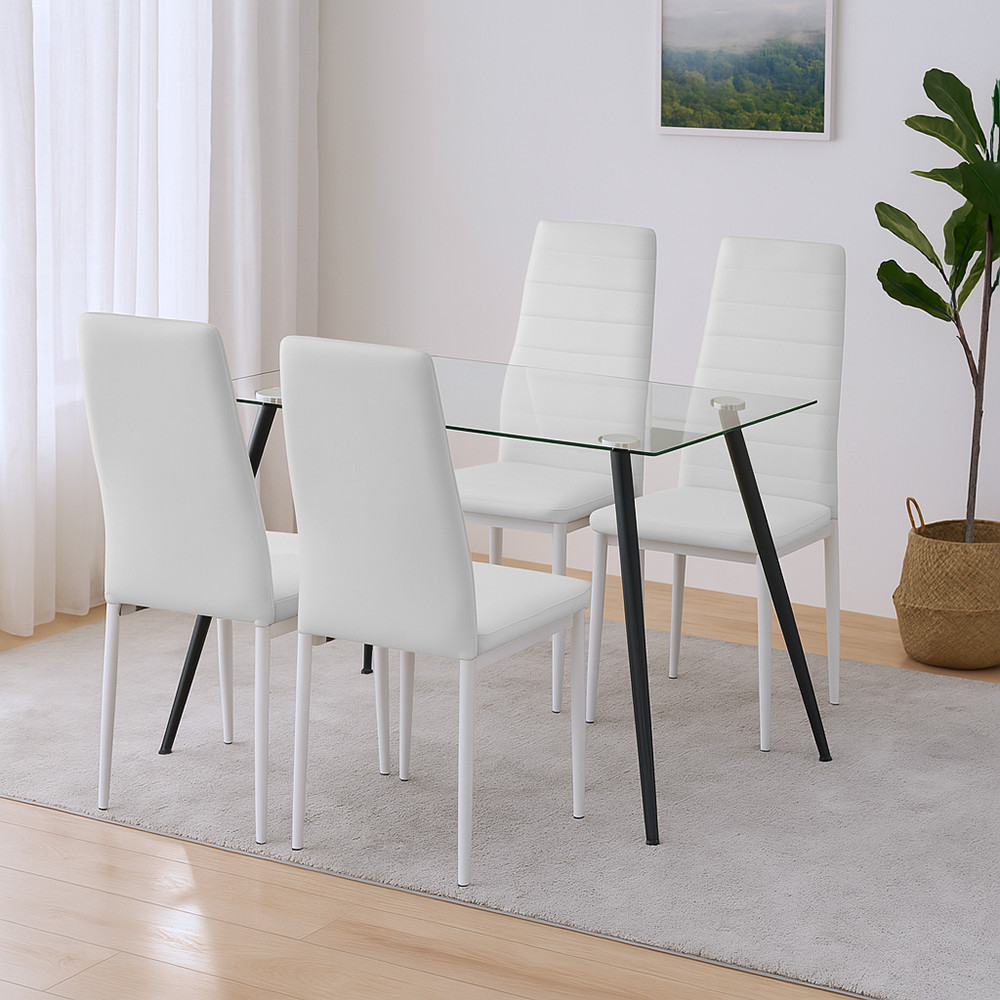 Leziter Cruz 4+1 étkező garnitúra fehér Mobalis Homvera