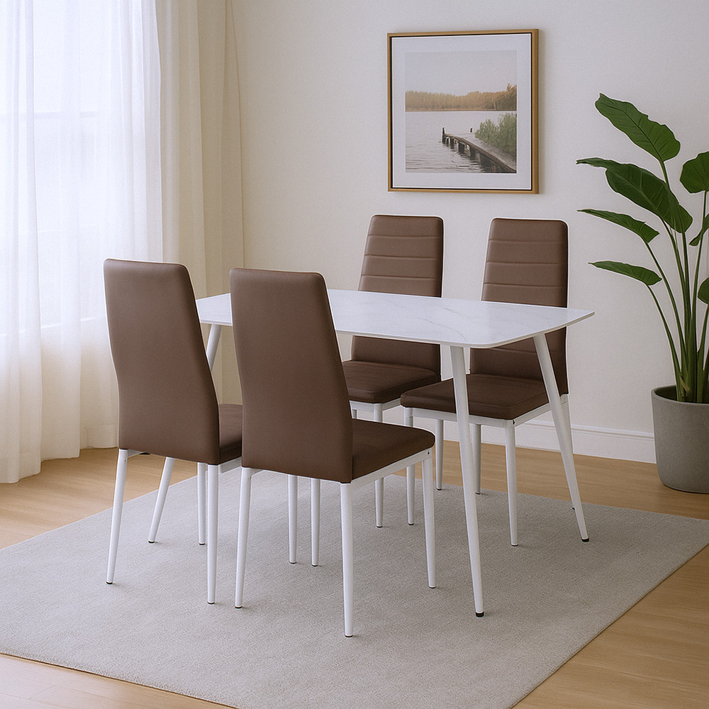 Leziter Jenna 4+1 étkező garnitúra barna Mobalis Homvera