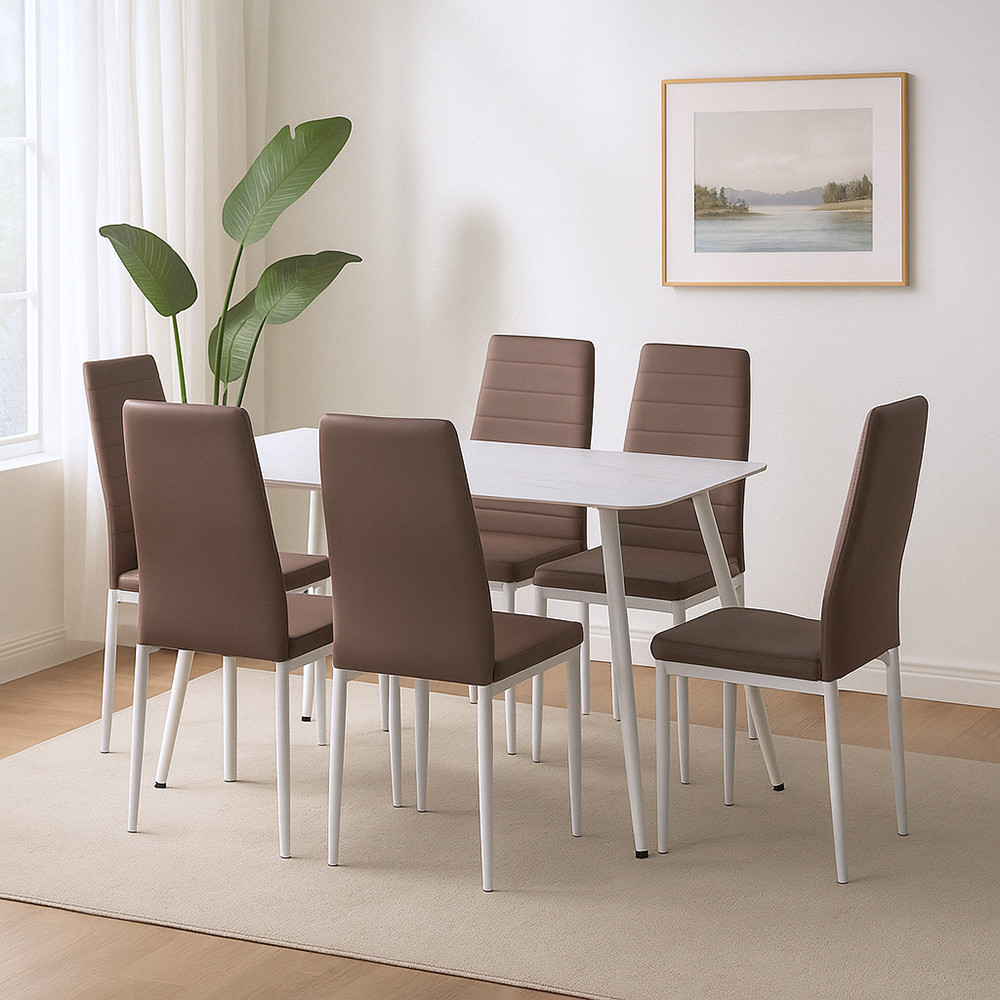 Leziter Jenna 6+1 étkező garnitúra barna Mobalis Homvera