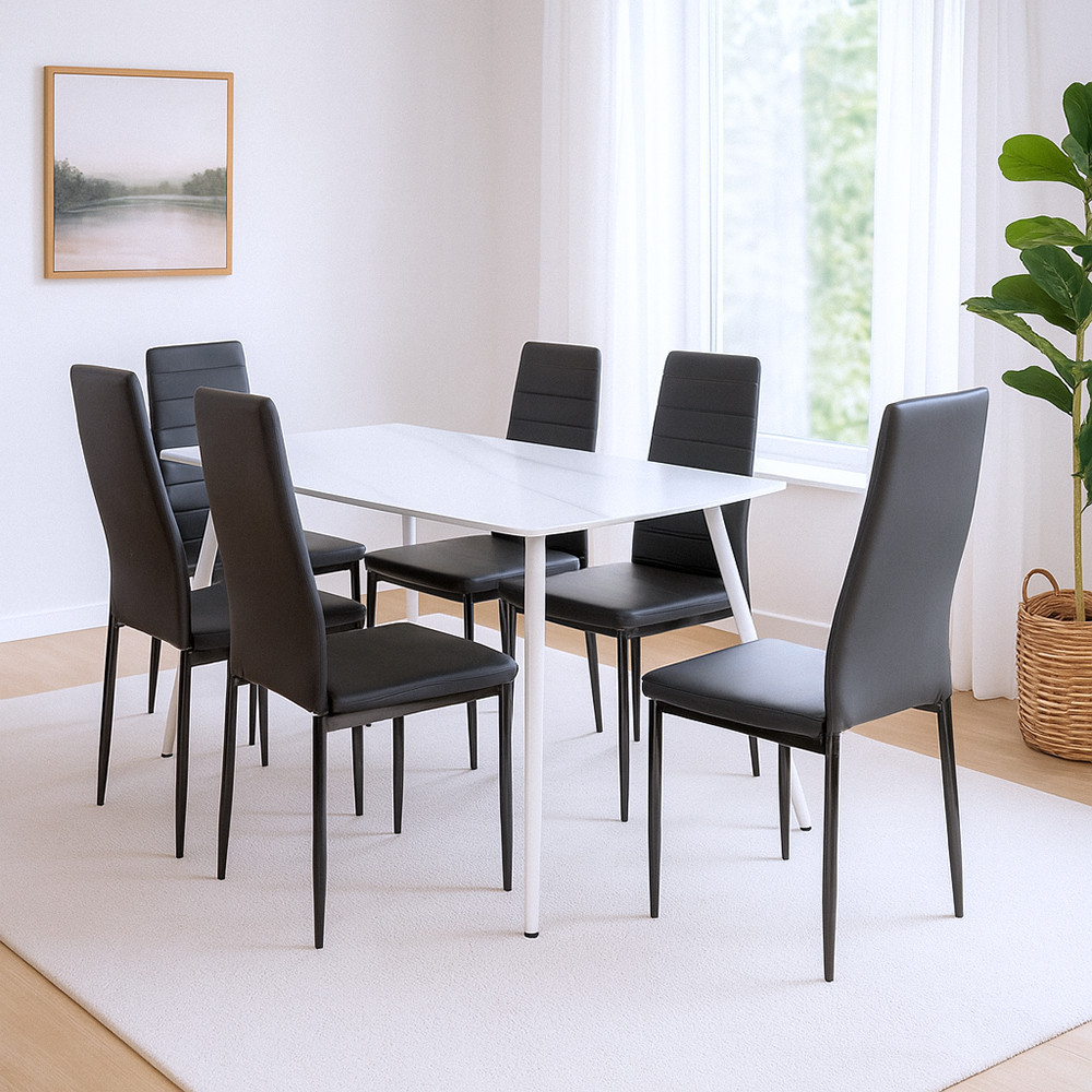 Leziter Jenna 6+1 étkező garnitúra fekete Mobalis Homvera