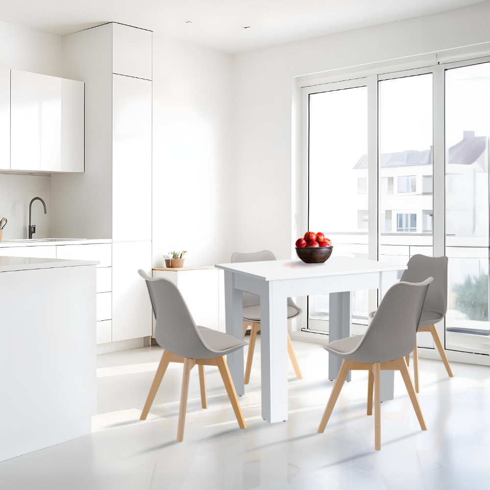 Leziter Set de masă Amina 4+1 gri-alb Mobalis Homvera