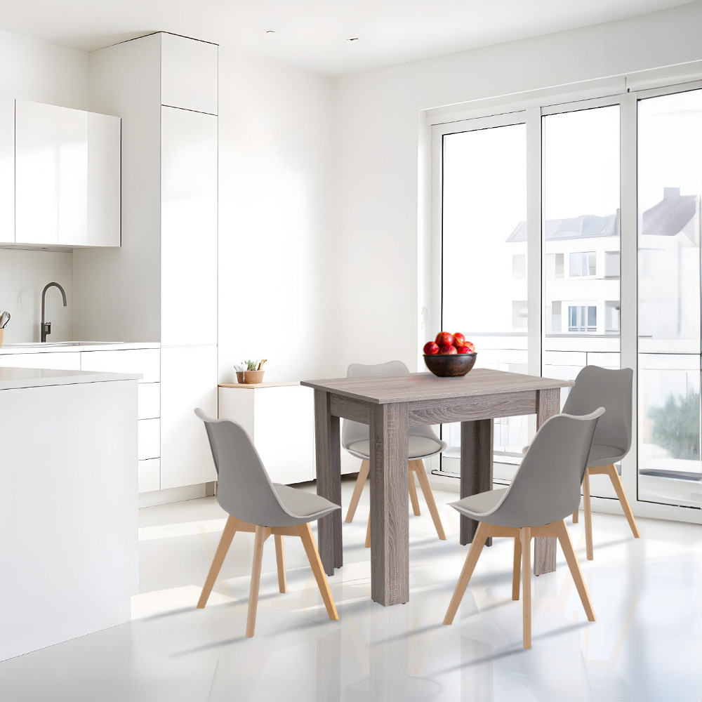 Leziter Set de masă Amina 4+1 gri-stejar York Mobalis Homvera