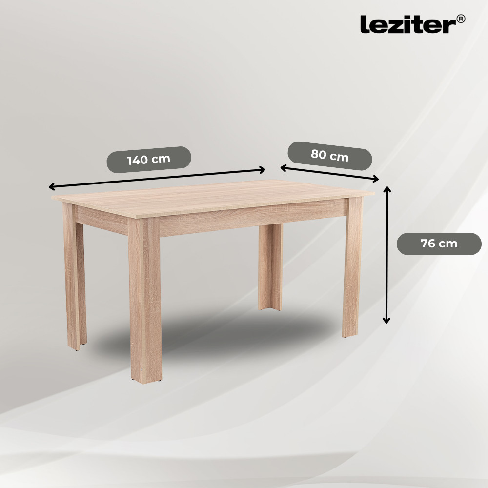 Leziter Set de masă Leon 4+1 stejar Sonoma-bej Mobalis Homvera