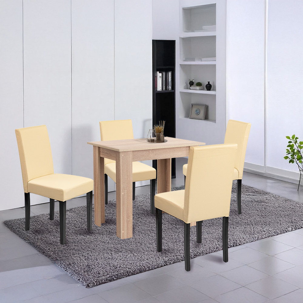 Leziter Set de masă Leon 4+1 stejar Sonoma-bej Mobalis Homvera