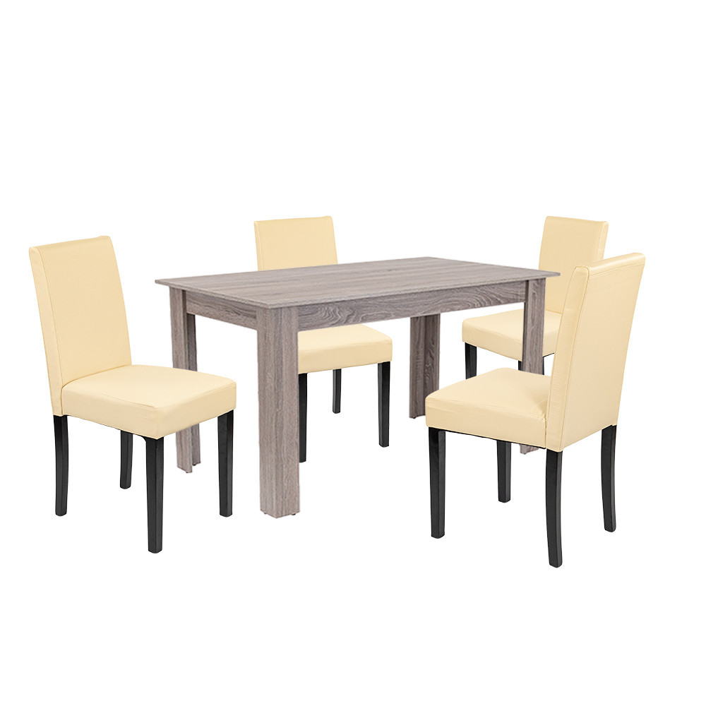 Leziter Set de masă Leon 4+1 stejar York-bej Mobalis Homvera