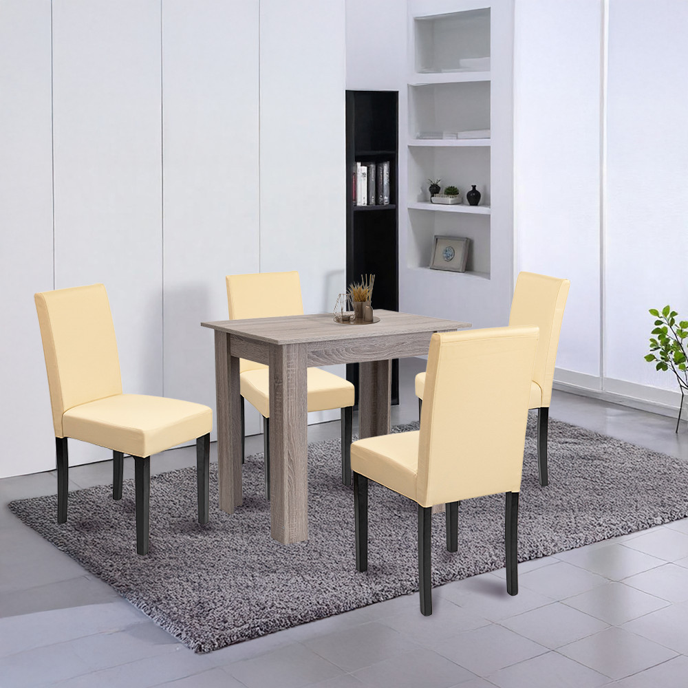 Leziter Set de masă Leon 4+1 stejar York-bej Mobalis Homvera