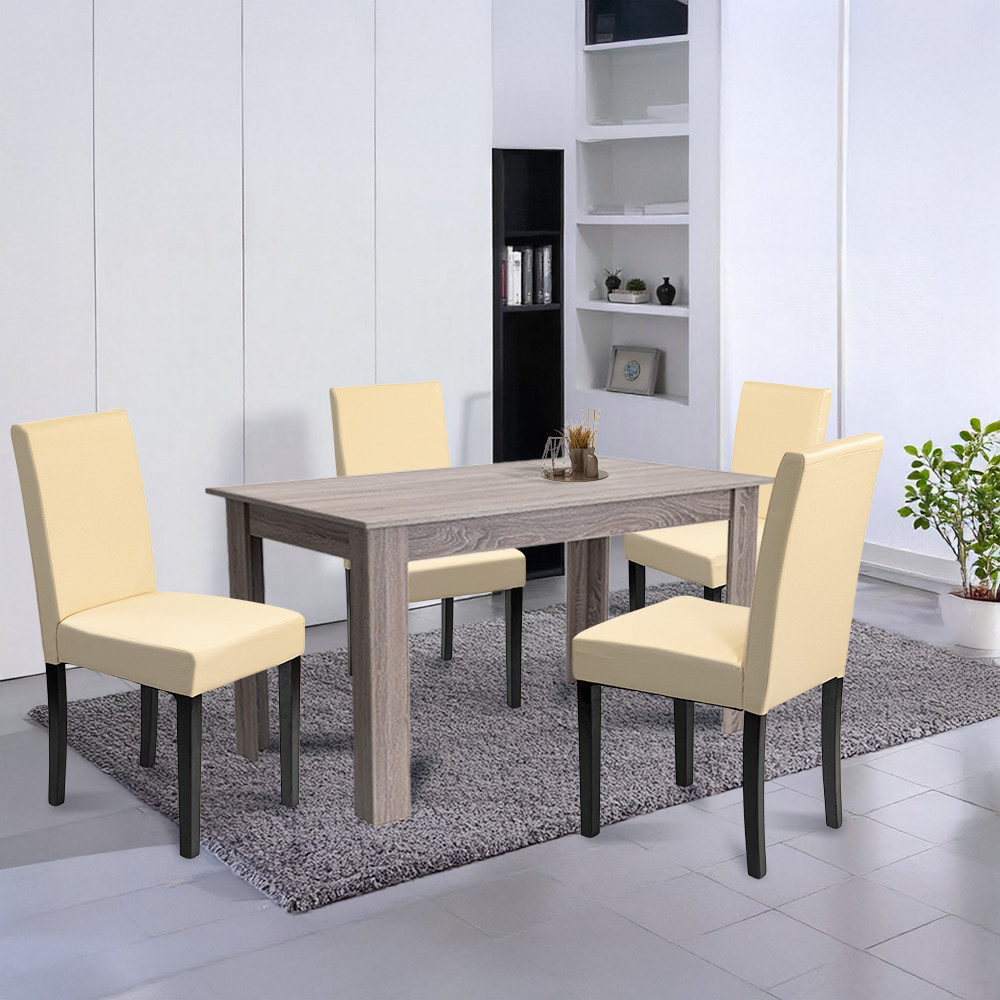 Leziter Set de masă Leon 4+1 stejar York-bej Mobalis Homvera