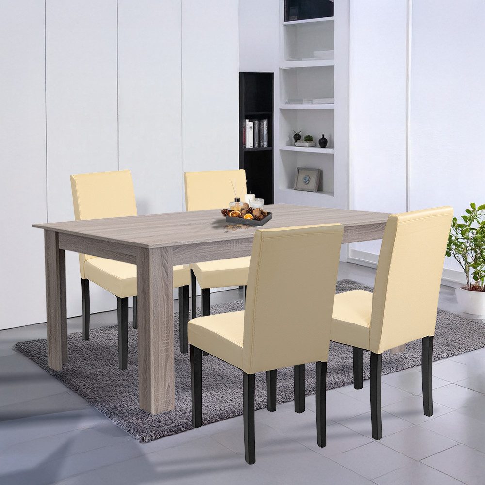 Leziter Set de masă Leon 4+1 stejar York-bej Mobalis Homvera