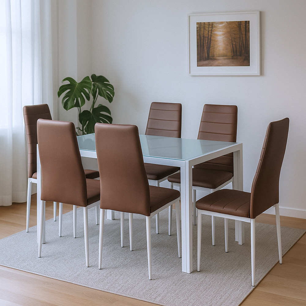 Leziter Liana 6+1 étkező garnitúra barna Mobalis Homvera