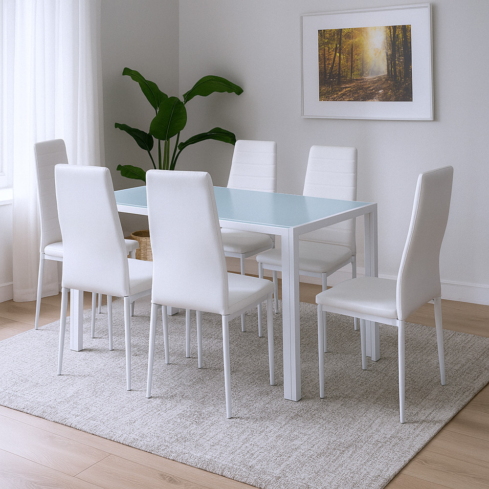 Leziter Liana 6+1 étkező garnitúra fehér Mobalis Homvera