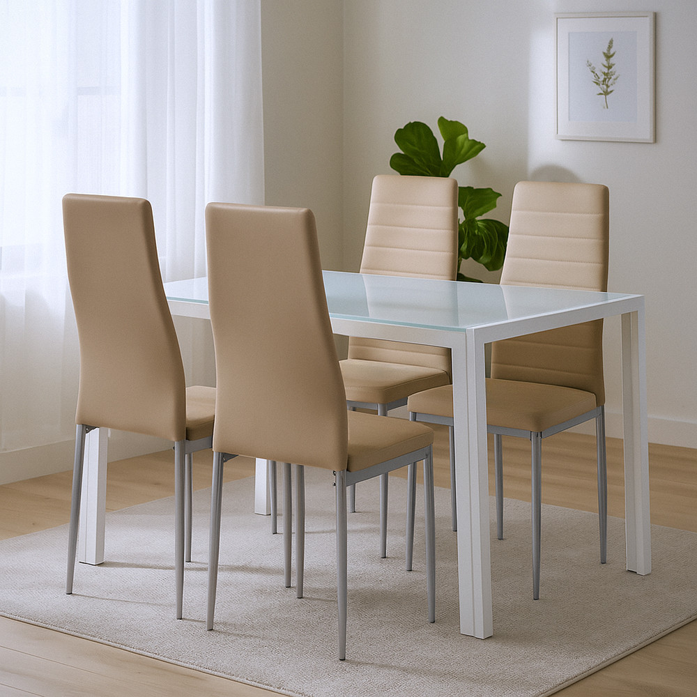 Leziter Mabel 4+1 étkező garnitúra bézs-szürke Mobalis Homvera