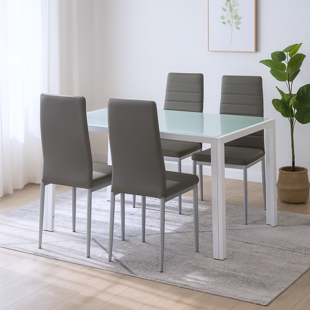 Leziter Mabel 4+1 étkező garnitúra szürke-szürke Mobalis Homvera