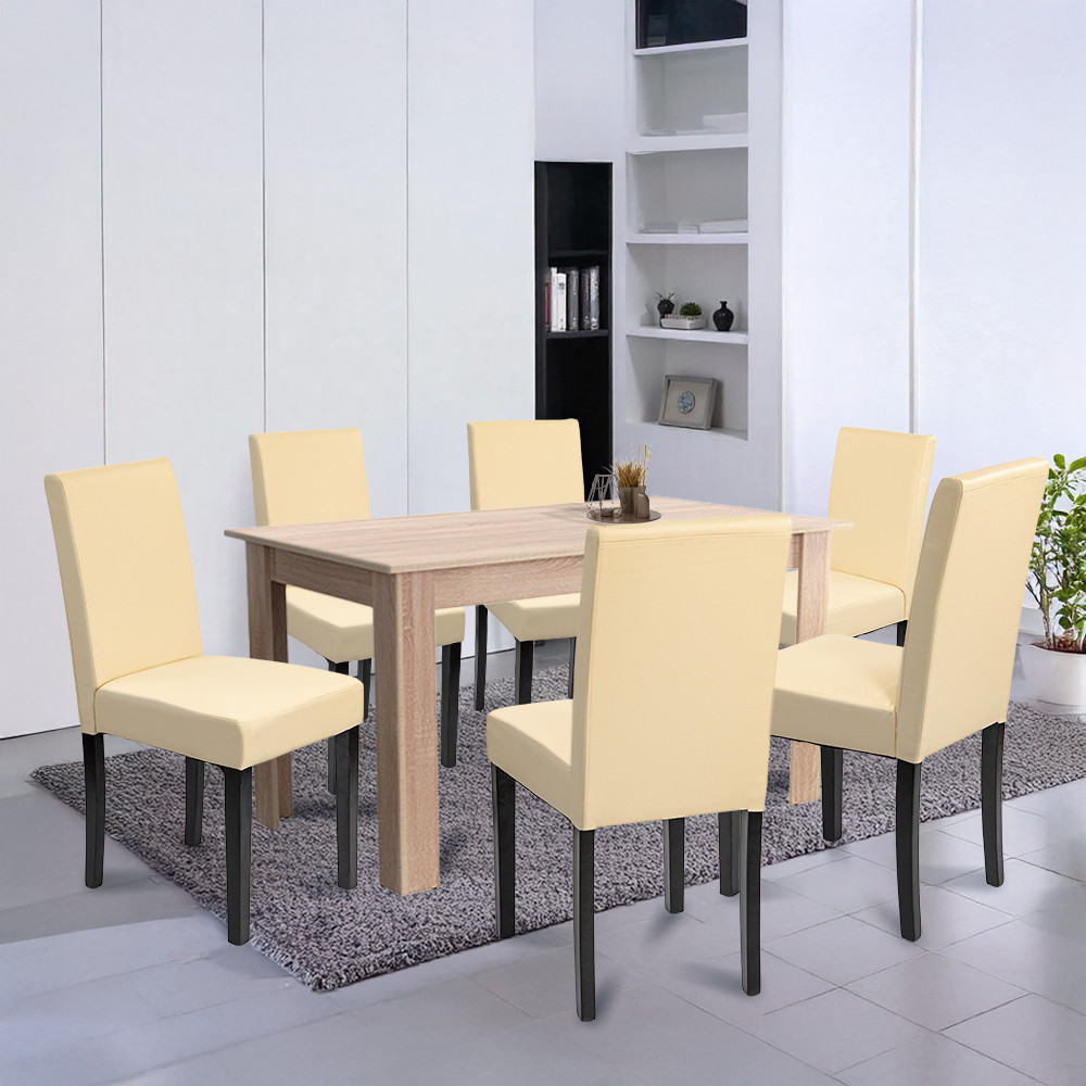 Leziter Set de masă Leon 6+1 stejar Sonoma-bej Mobalis Homvera