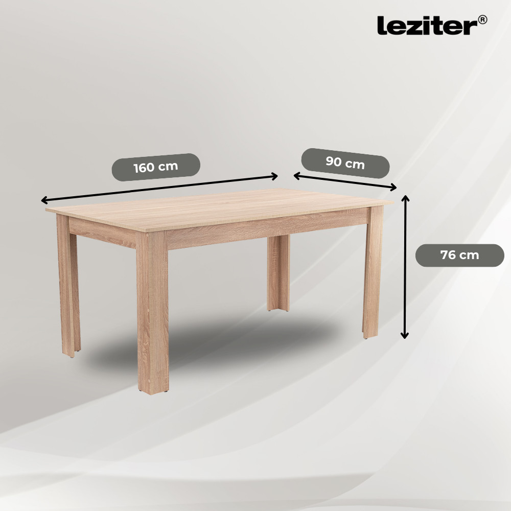 Leziter Set de masă Leon 6+1 stejar Sonoma-bej Mobalis Homvera