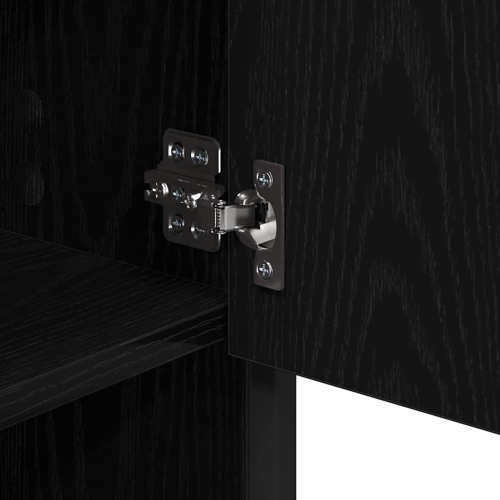 Set de mobilier pentru baie 3 pcs Stejar Negru Lemn compozit GartenMobel Dekor