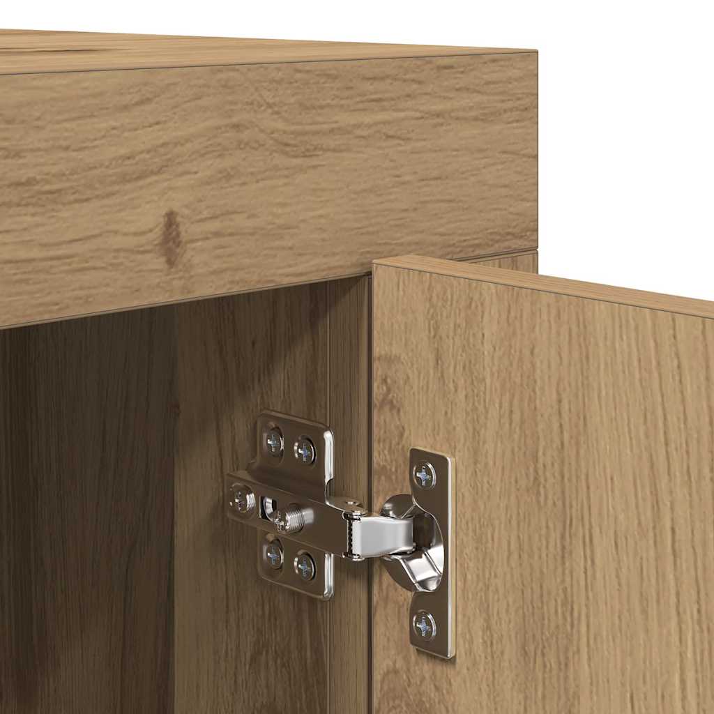 Cabinet TV Stejar Artizanal 102 x 35 x 45 cm Lemn compozit GartenMobel Dekor