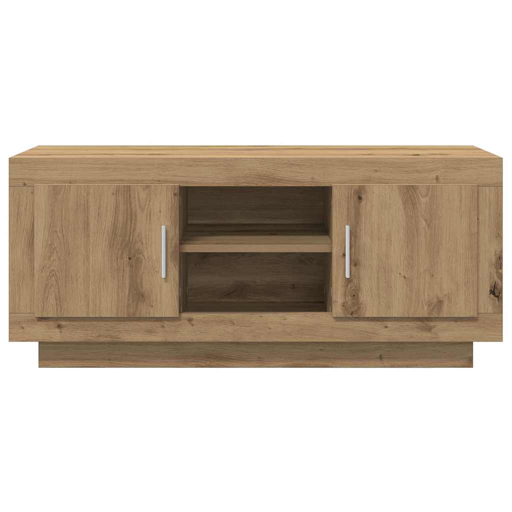 Cabinet TV Stejar Artizanal 102 x 35 x 45 cm Lemn compozit GartenMobel Dekor