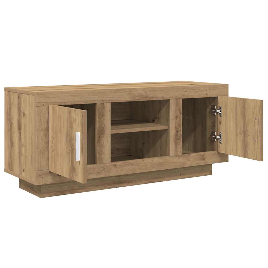 Cabinet TV Stejar Artizanal 102 x 35 x 45 cm Lemn compozit GartenMobel Dekor
