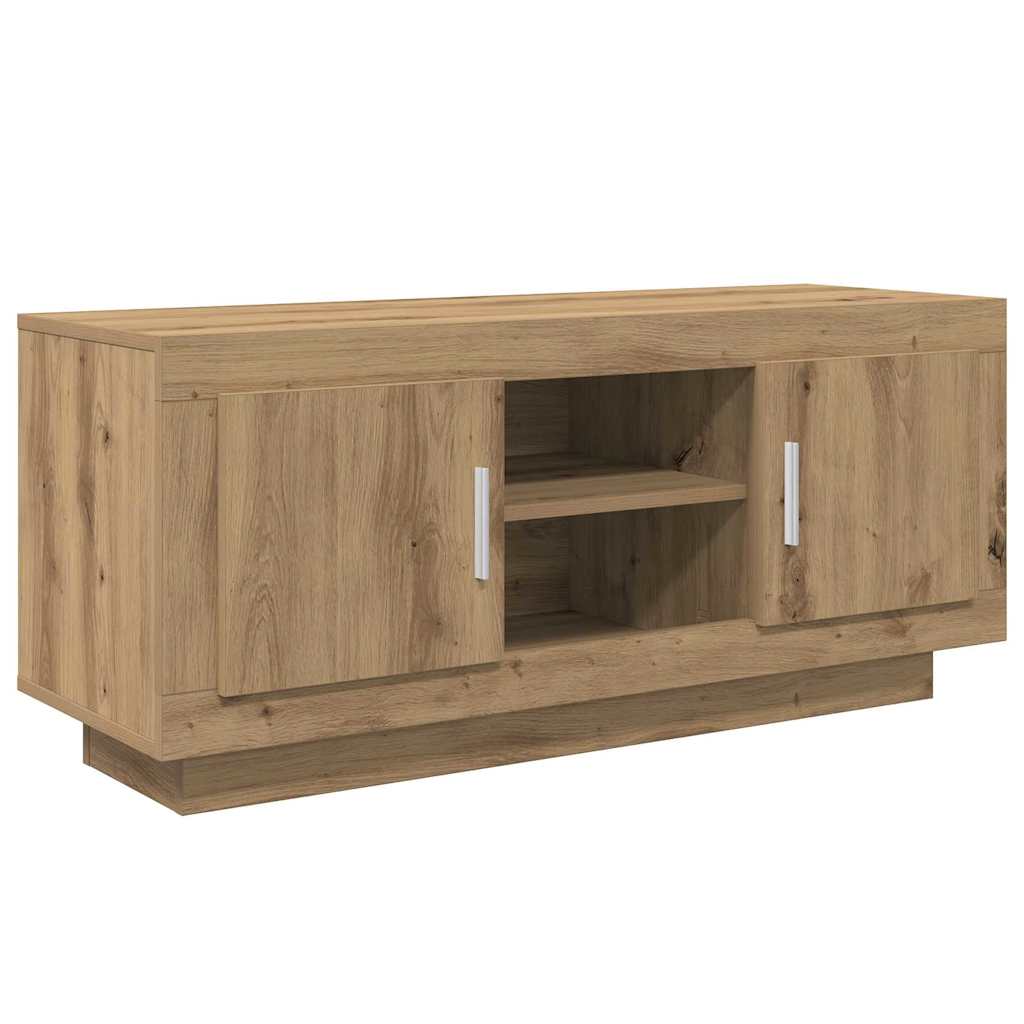 Cabinet TV Stejar Artizanal 102 x 35 x 45 cm Lemn compozit GartenMobel Dekor
