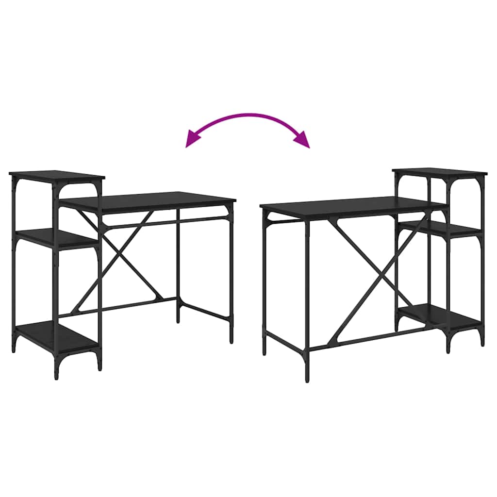 Birou Stejar Negru 105 x 50 x 90 cm Lemn compozit GartenMobel Dekor