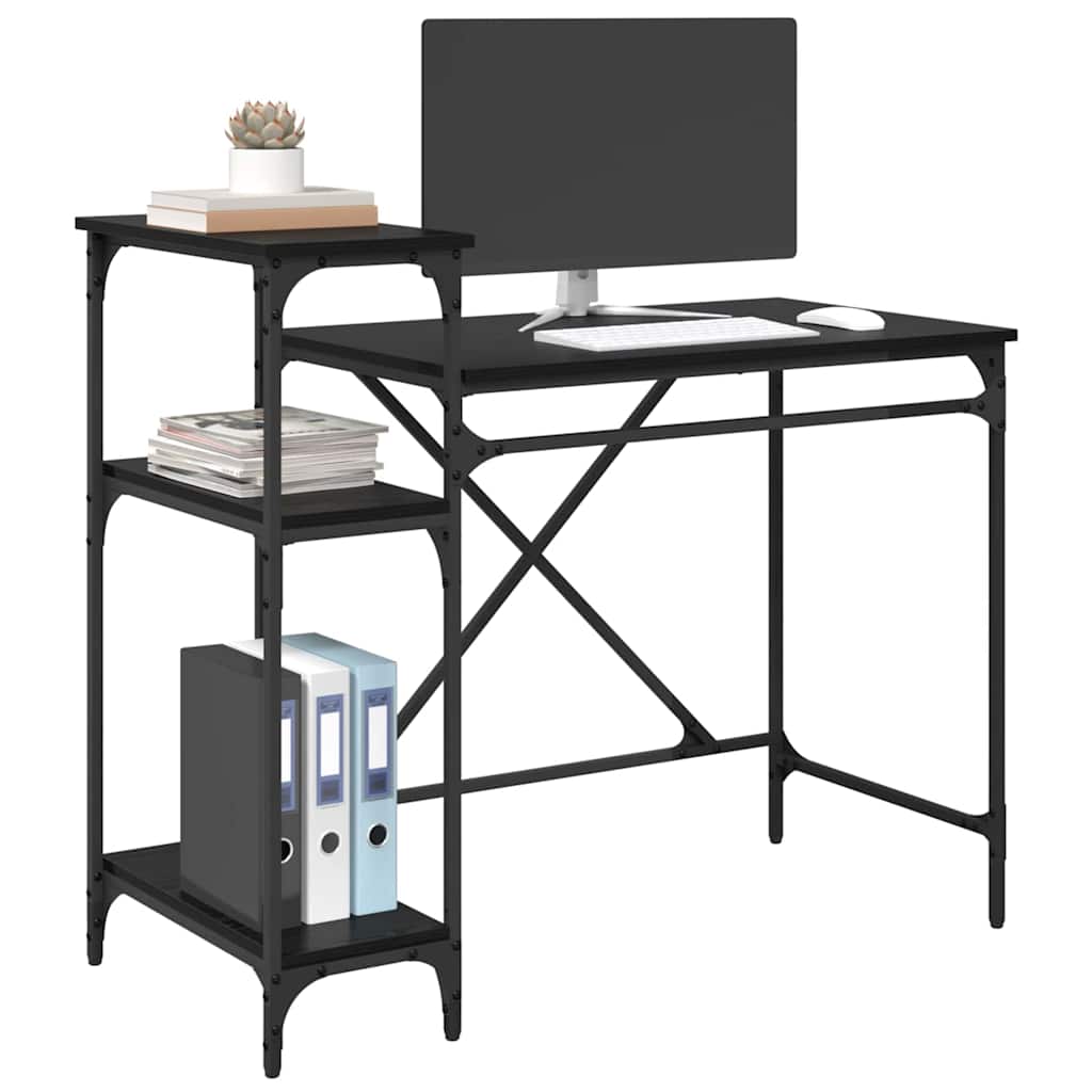 Birou Stejar Negru 105 x 50 x 90 cm Lemn compozit GartenMobel Dekor