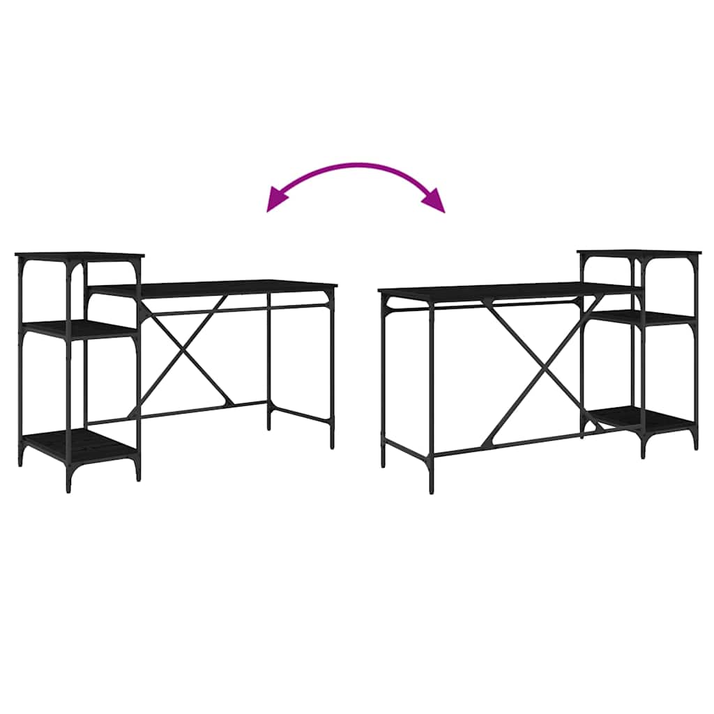 Birou Stejar Negru 135 x 50 x 90 cm Lemn compozit GartenMobel Dekor
