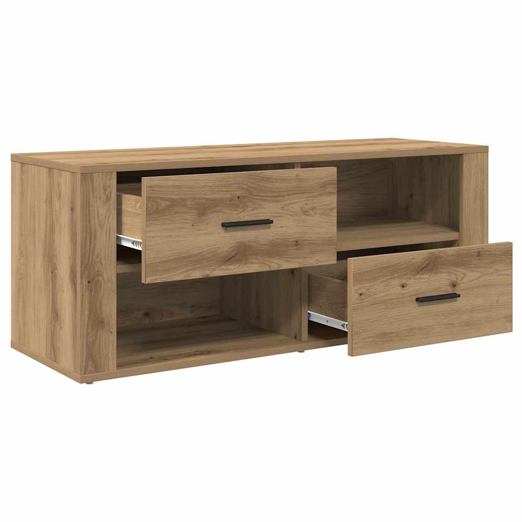 Cabinet TV Stejar Artizanal 100 x 35 x 40 cm Lemn compozit GartenMobel Dekor