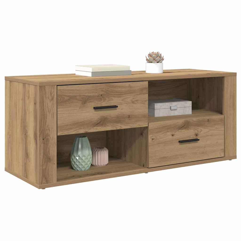 Cabinet TV Stejar Artizanal 100 x 35 x 40 cm Lemn compozit GartenMobel Dekor