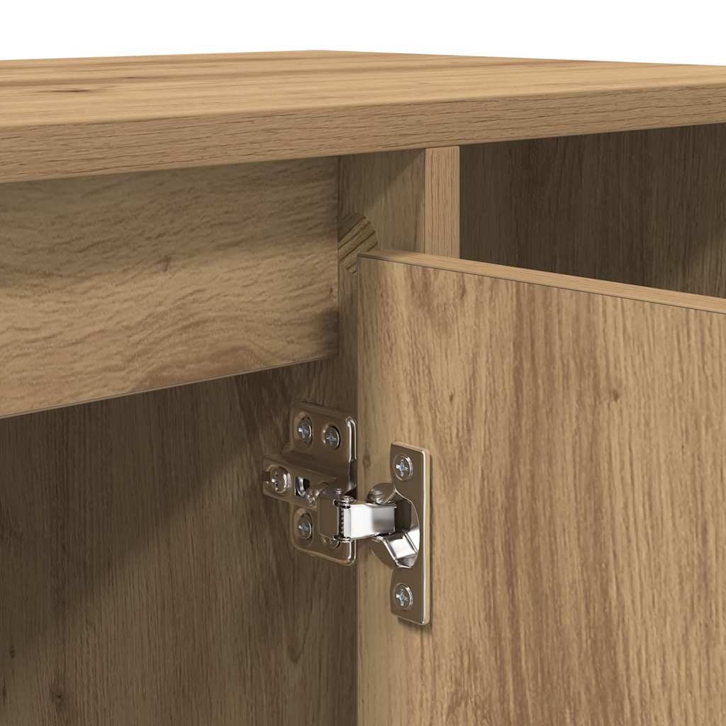 Cabinet TV Stejar Artizanal 100 x 35 x 55 cm Lemn compozit GartenMobel Dekor