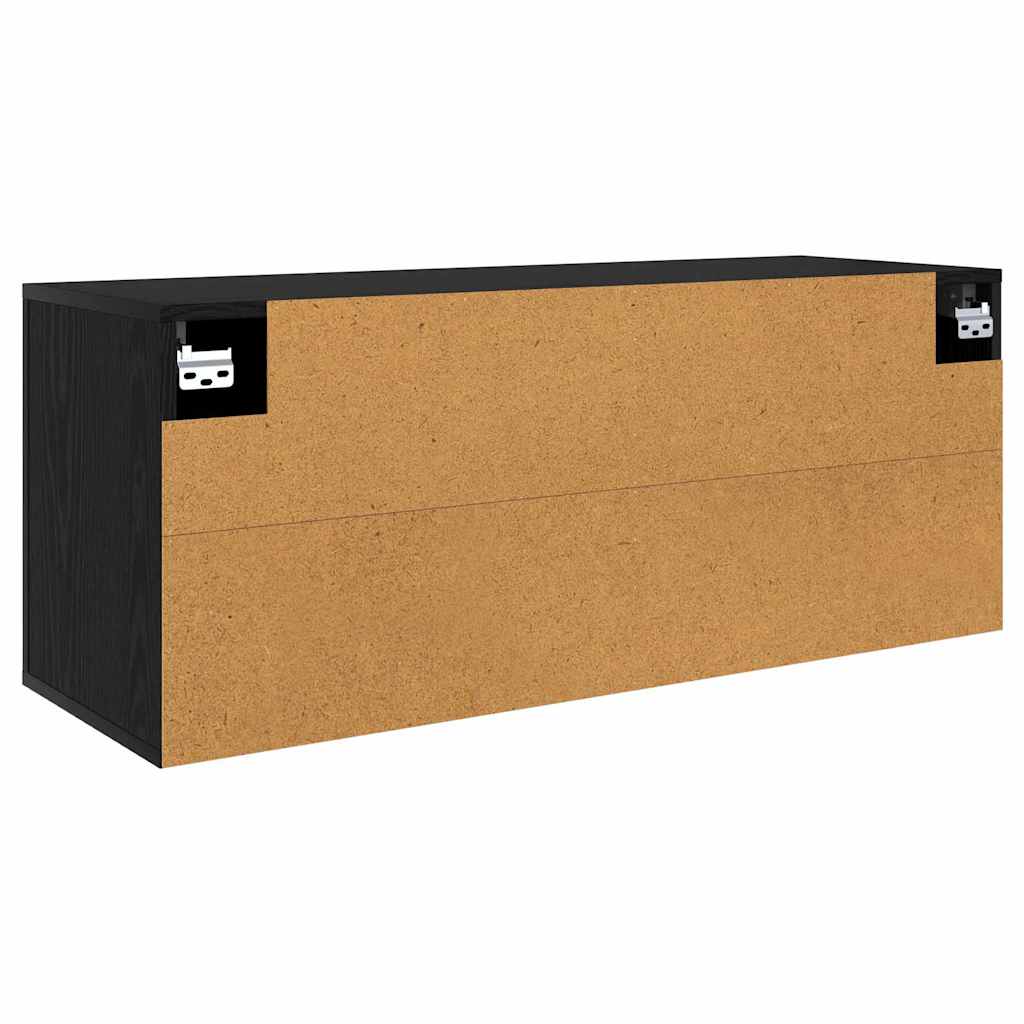 Dulap TV montat pe perete Stejar Negru 100 x 34,5 x 40 cm GartenMobel Dekor