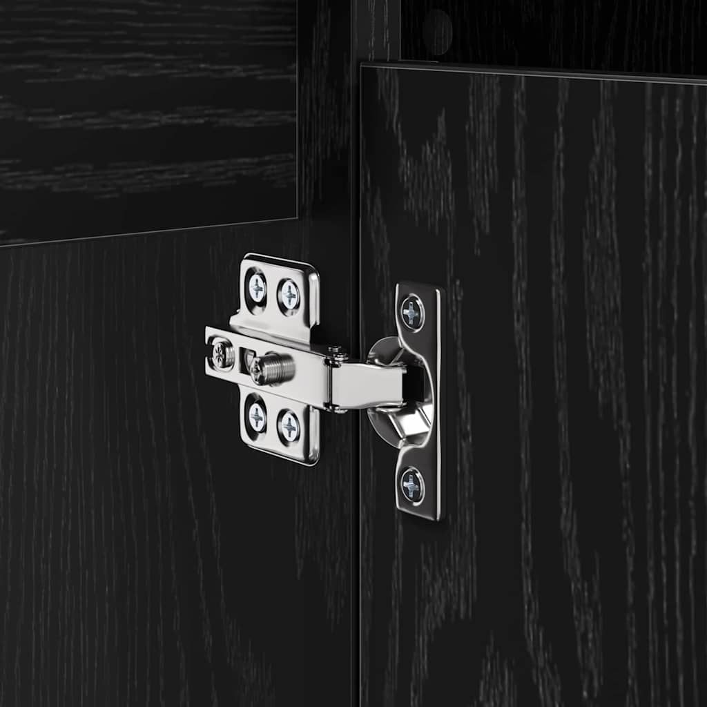 Dulap de chiuvetă cu raft cu ușă Stejar Negru 80 x 33 x 60 cm GartenMobel Dekor