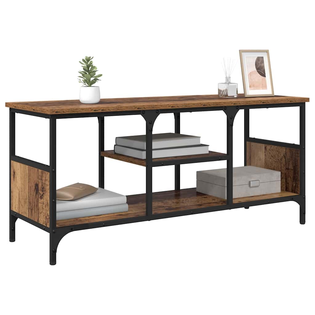 Cabinet TV Lemn Vechi 100 x 35 x 45 cm Lemn Ingineresc și Fier GartenMobel Dekor