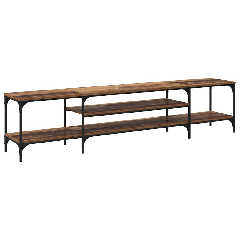 Cabinet TV Lemn Vechi 201 x 35 x 45 cm Lemn Ingineresc și Fier GartenMobel Dekor