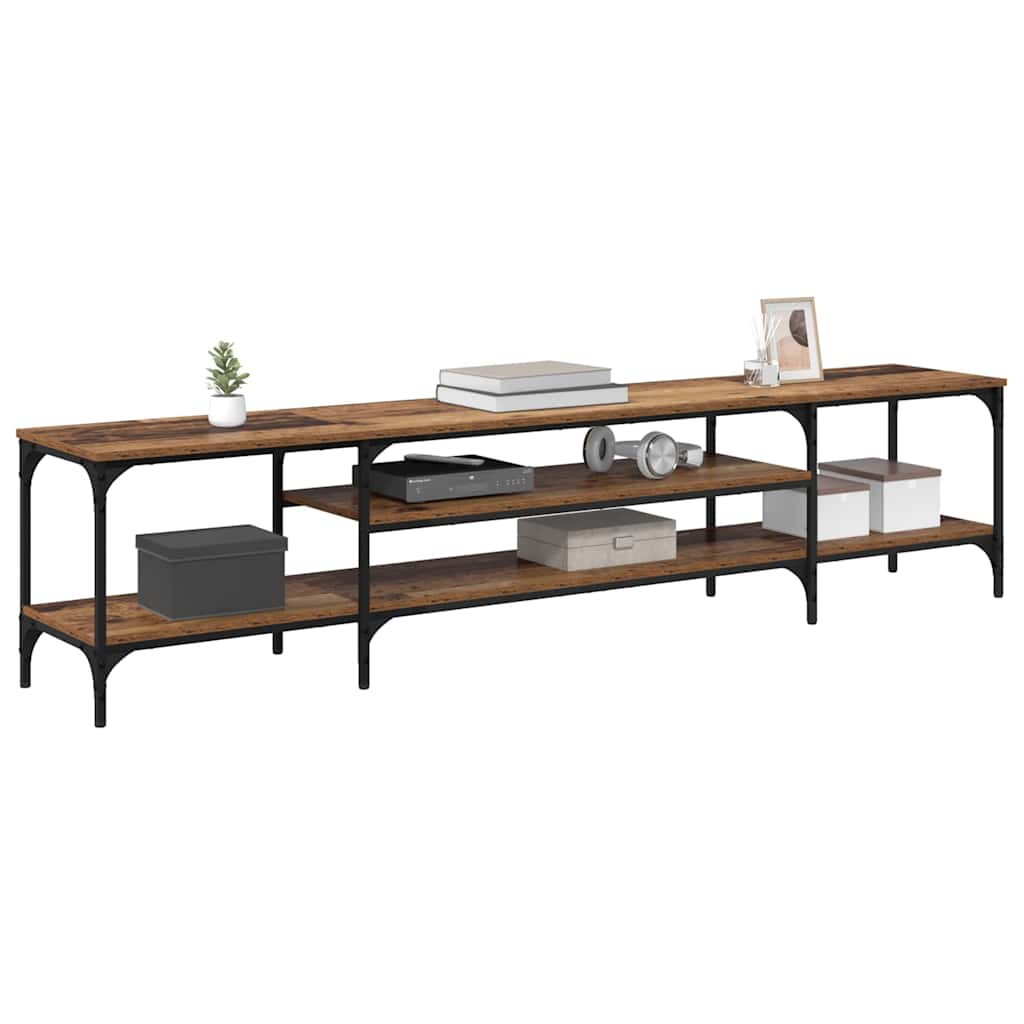 Cabinet TV Lemn Vechi 201 x 35 x 45 cm Lemn Ingineresc și Fier GartenMobel Dekor