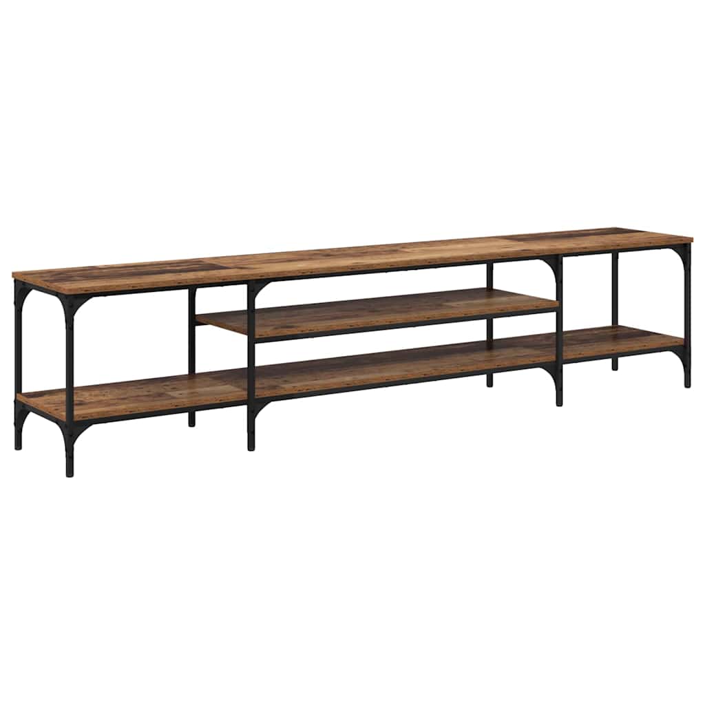 Cabinet TV Lemn Vechi 201 x 35 x 45 cm Lemn Ingineresc și Fier GartenMobel Dekor