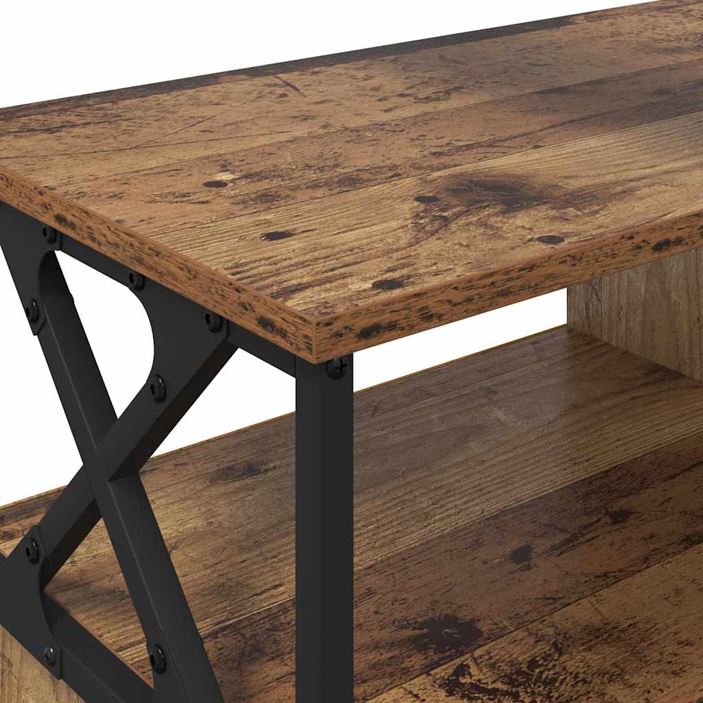 Cabinet TV Lemn Vechi 90 x 33 x 45 cm Lemn ingineresc și oțel GartenMobel Dekor