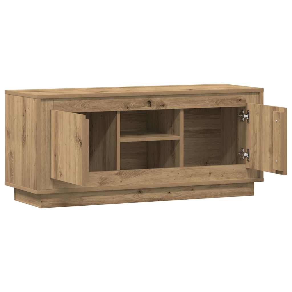 Cabinet TV Stejar Artizanal 102 x 35 x 45 cm Lemn compozit GartenMobel Dekor