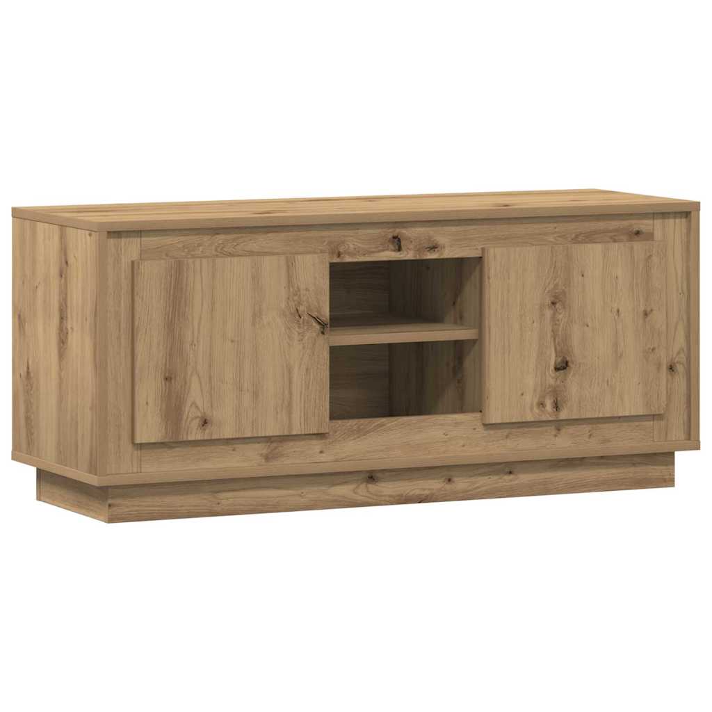 Cabinet TV Stejar Artizanal 102 x 35 x 45 cm Lemn compozit GartenMobel Dekor