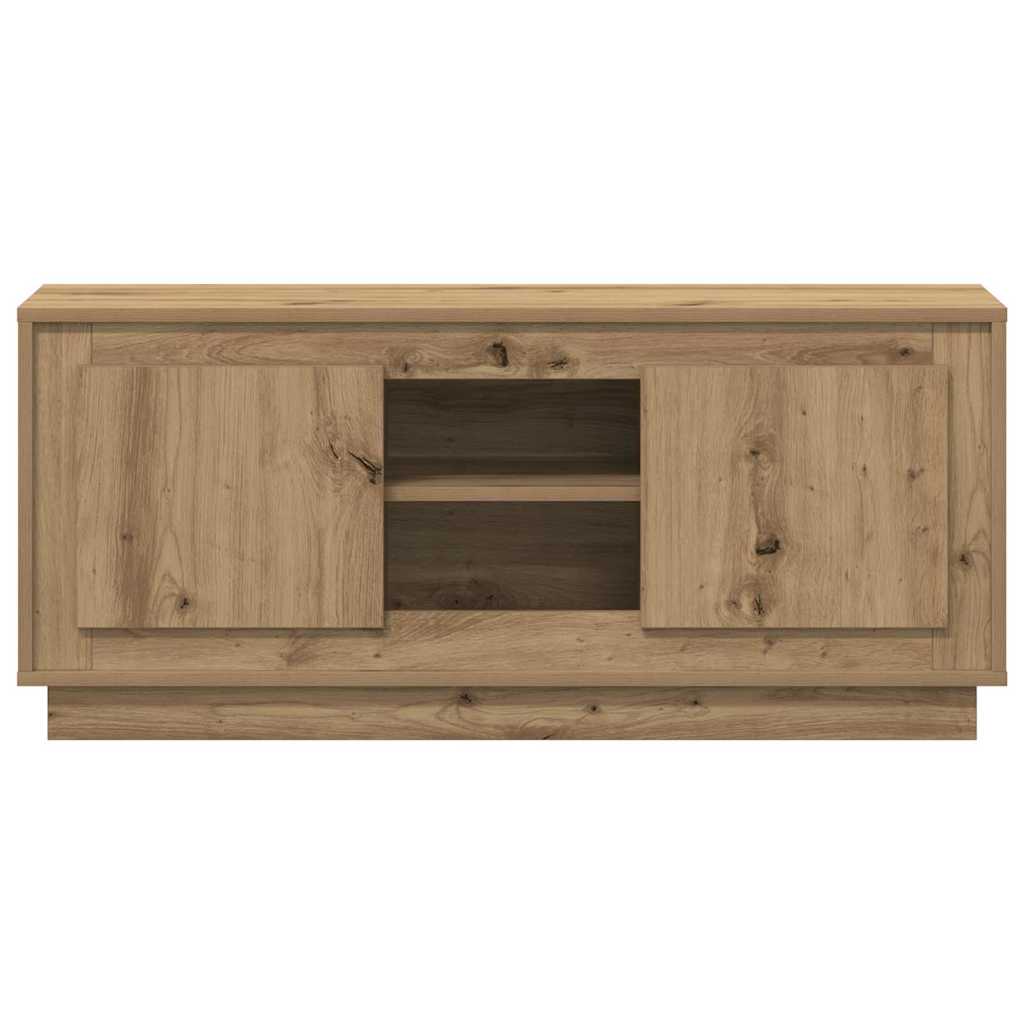 Cabinet TV Stejar Artizanal 102 x 35 x 45 cm Lemn compozit GartenMobel Dekor