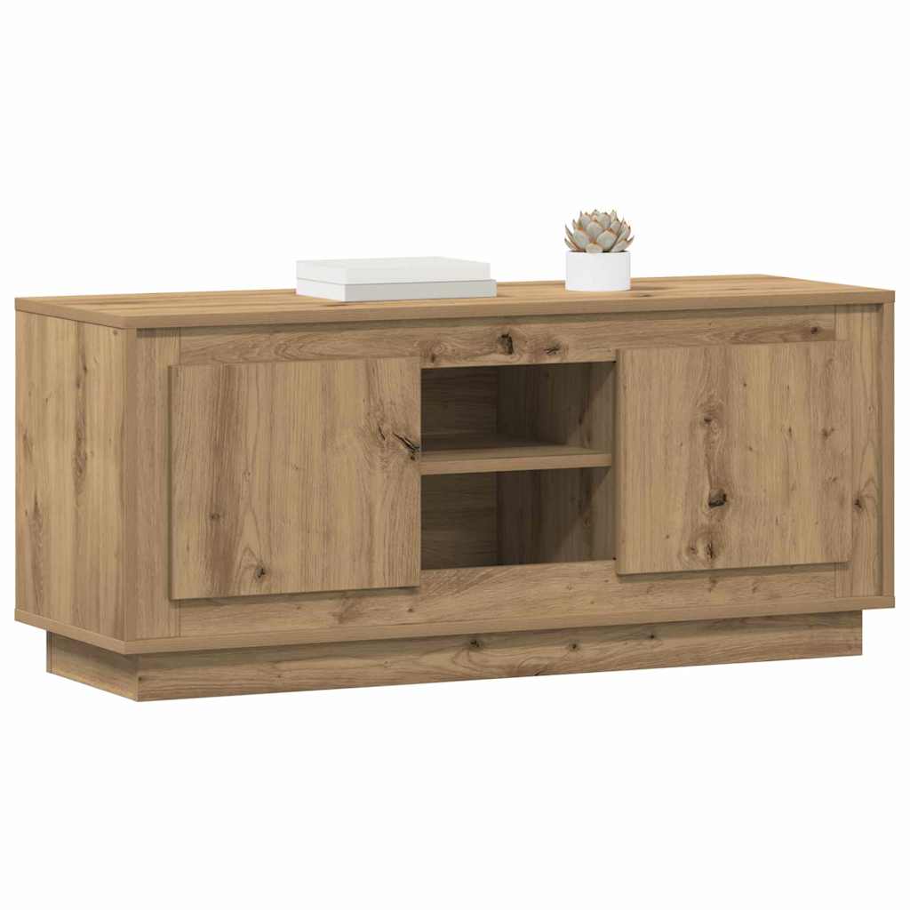 Cabinet TV Stejar Artizanal 102 x 35 x 45 cm Lemn compozit GartenMobel Dekor