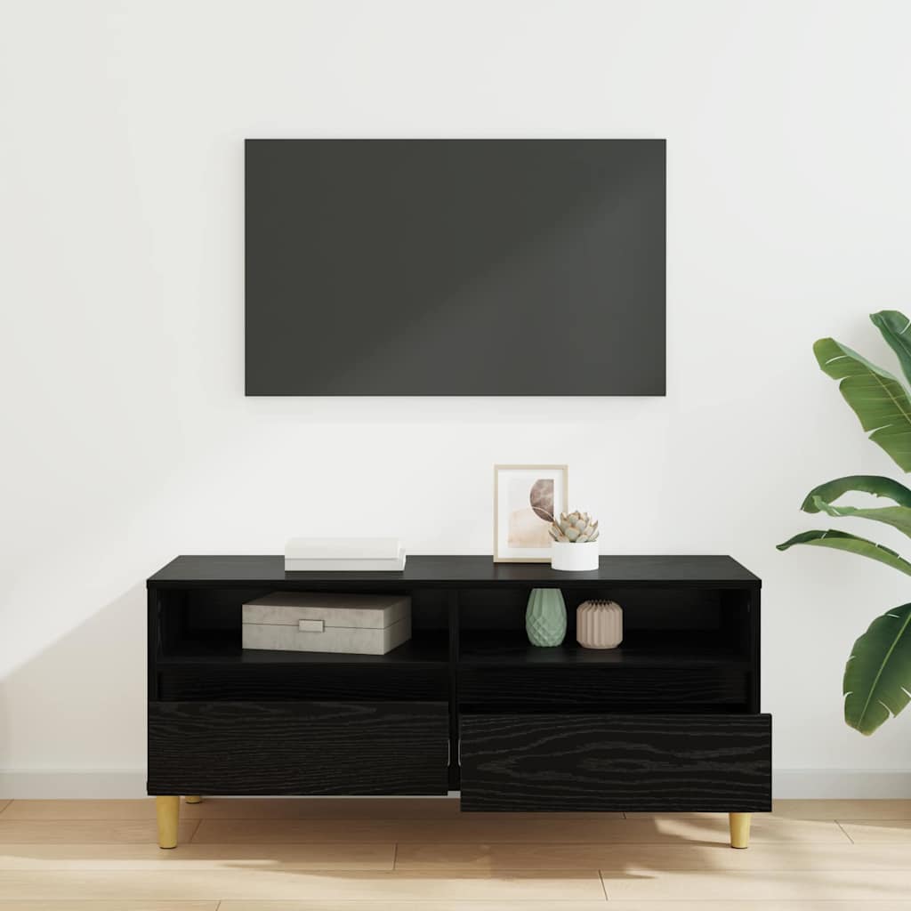 Cabinet TV Stejar Negru 100 x 34,5 x 44,5 cm Lemn compozit GartenMobel Dekor