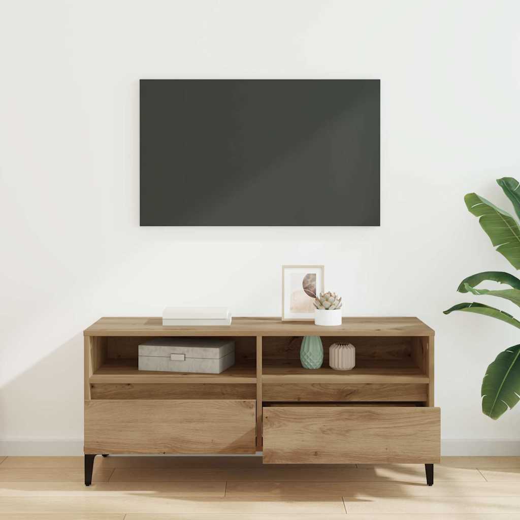 Cabinet TV cu sertar Stejar Artizanal 100 x 34,5 x 44,5 cm GartenMobel Dekor