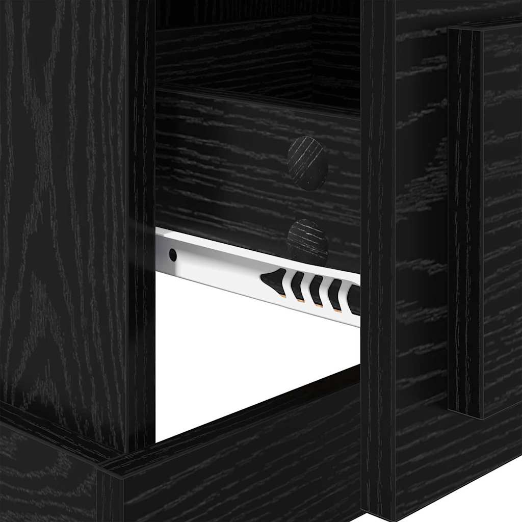 Dulap de noapte Stejar Negru 39 x 39 x 67,5 cm Lemn compozit GartenMobel Dekor