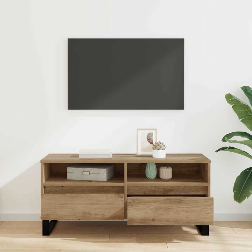Cabinet TV cu sertar Stejar Artizanal 100 x 34,5 x 44,5 cm GartenMobel Dekor
