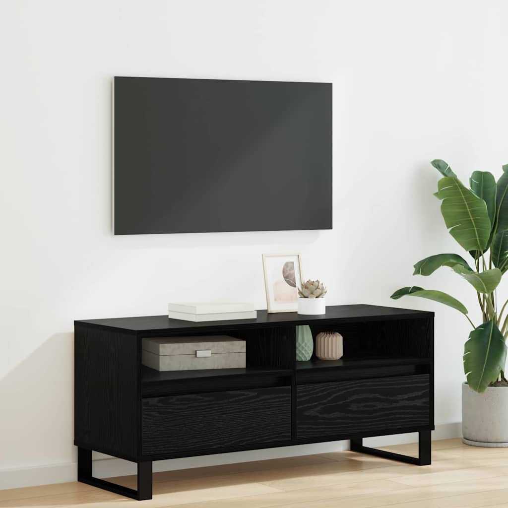 Cabinet TV cu sertar Stejar Negru 100 x 34,5 x 44,5 cm GartenMobel Dekor